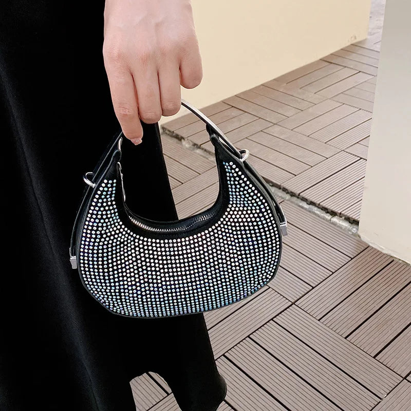 Diamond-Encrusted Underarm Bag for Women