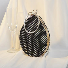Diamonds Pattern Ring Totes Evening Bag Silver Wedding Lattice Rhinestone Bags