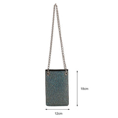 Bling Rhinestone Evening Party Clutch with Chain Strap