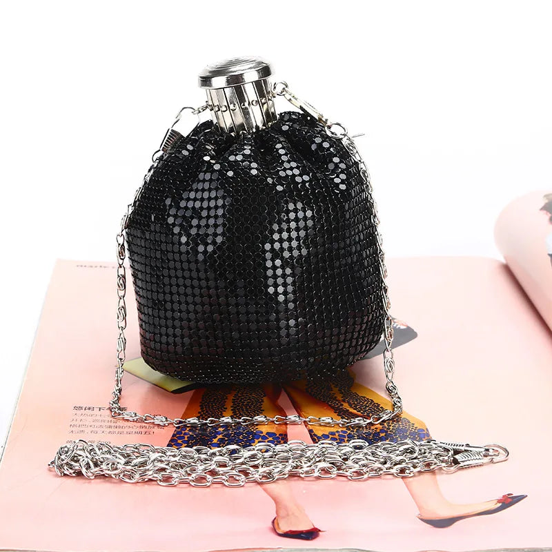 Diamonds Shoulder Women's Bag Handbag for Woman Shining Flagon Evening Bags