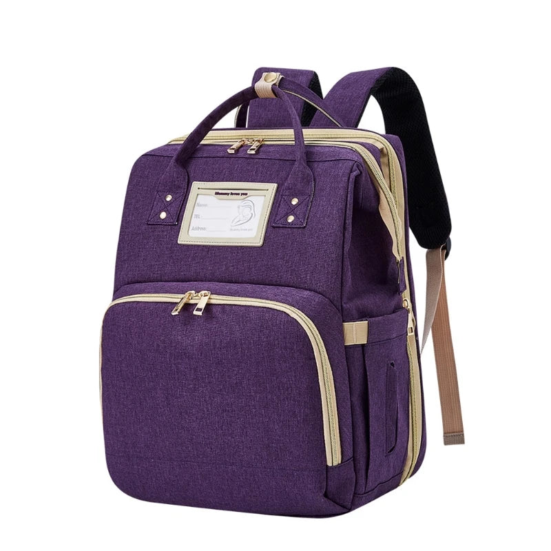 3-in-1 Diaper Bag with Portable Bassinet - Multifunctional Travel Mommy Bag