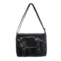 Oil Wax Leather Women Messenger Bag