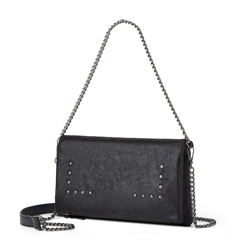 Punk Rivet Women Messenger Bags Chain Envelope Crossbody Bags