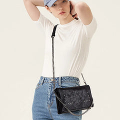 Punk Rivet Women Messenger Bags Chain Envelope Crossbody Bags