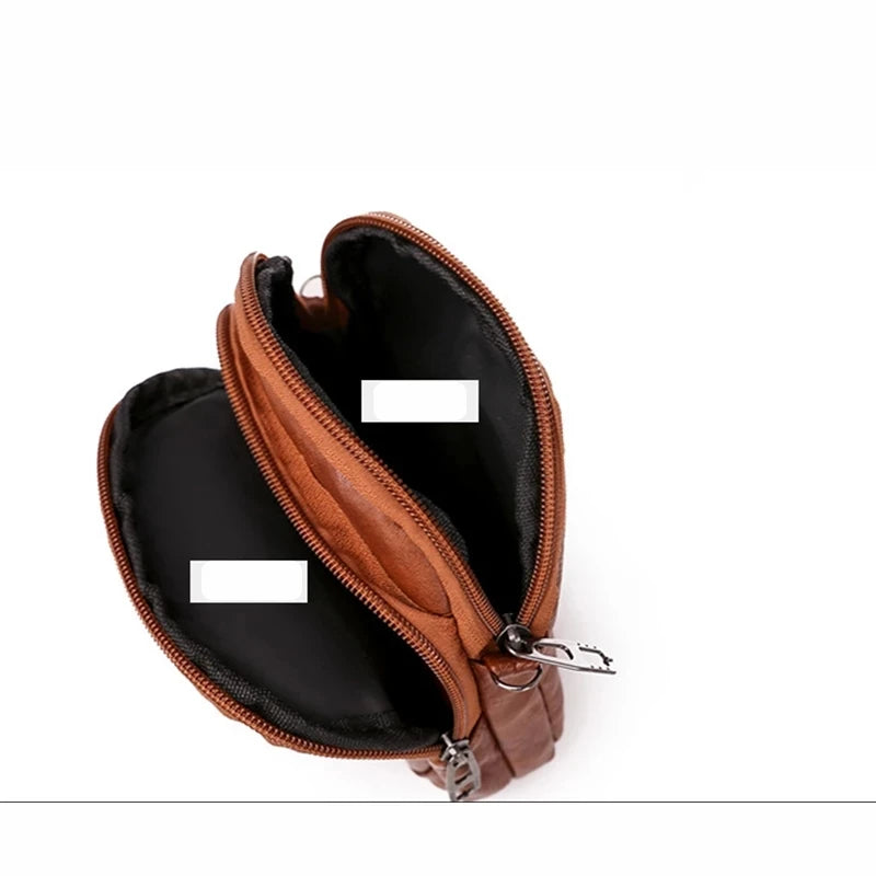 Retro Leather Shoulder Bag Small Crossbody Lady Square Messenger