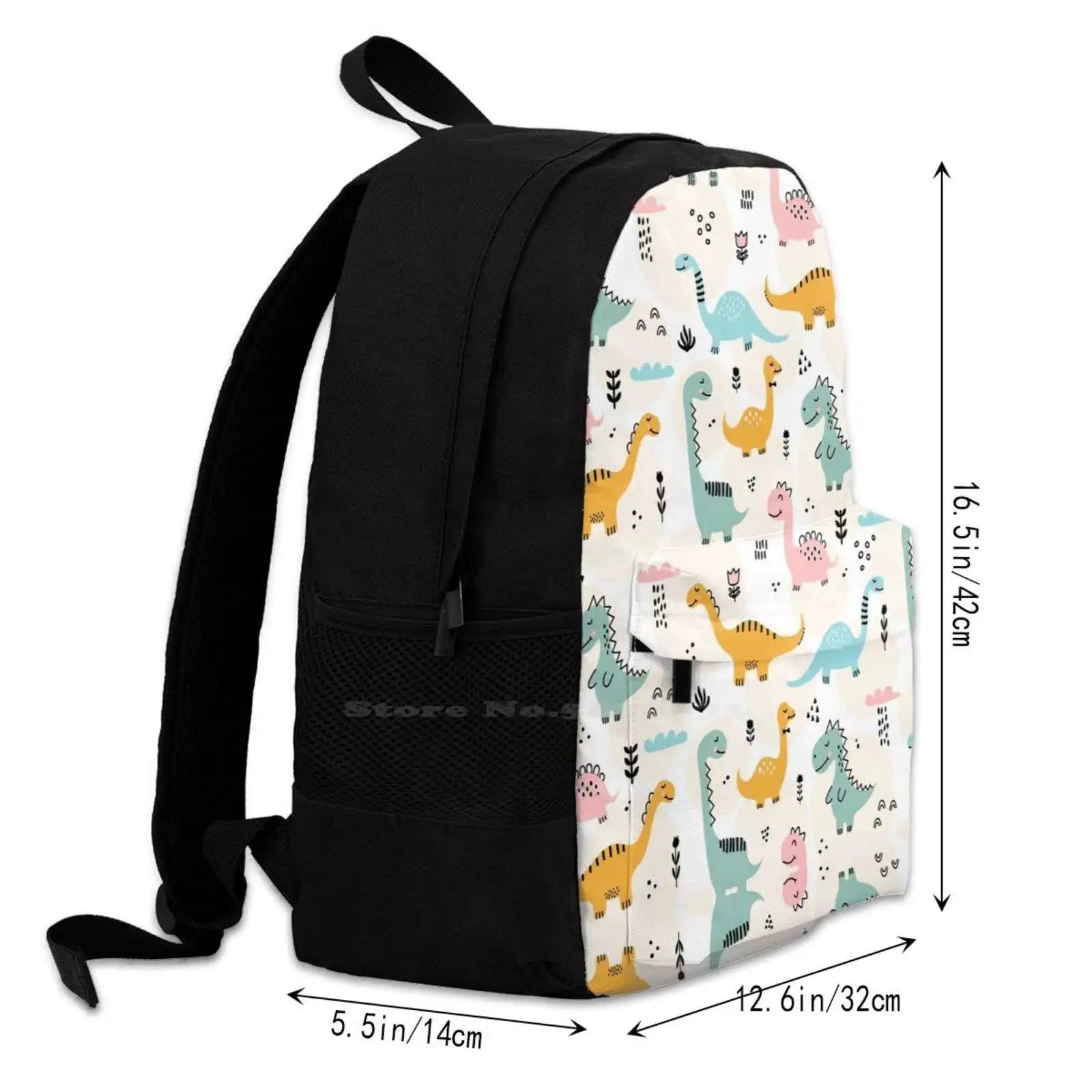 Dino Cartoon Backpack For School Travel Laptop Bag