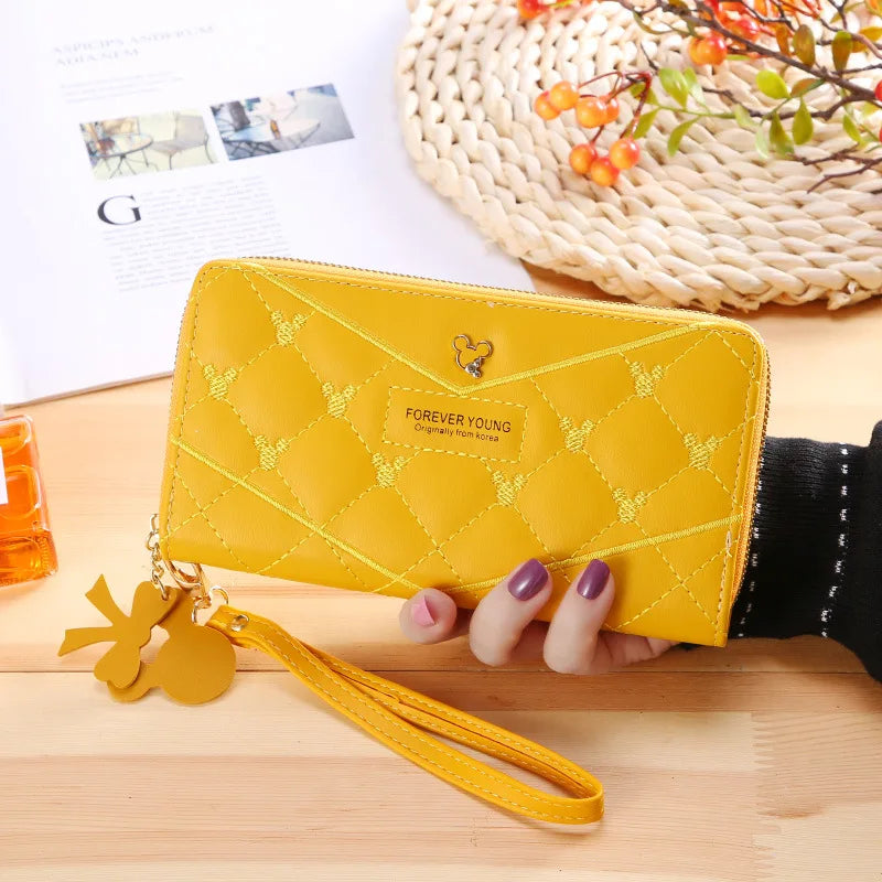 Mickey Mouse Women Wallet Long Zipper Large Capacity Hand Bag Wallet 19X10X2