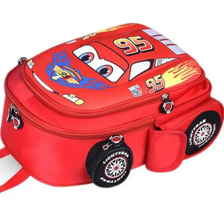 Kids Car Cartoon Backpack for Boys Girls 3-12 Years Old