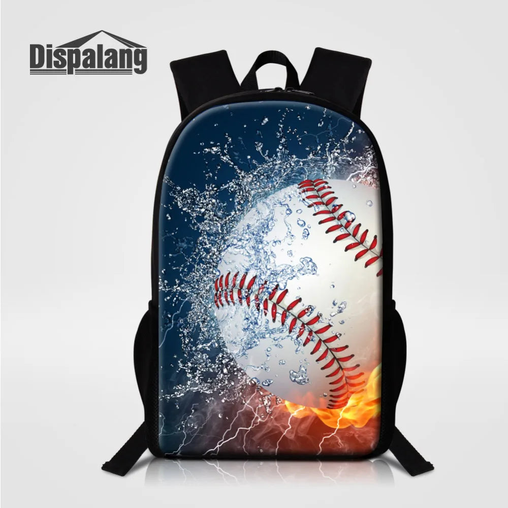 3D Baseball Print School Bag For Kids Sports Shoulder Bag Mochila Escolar