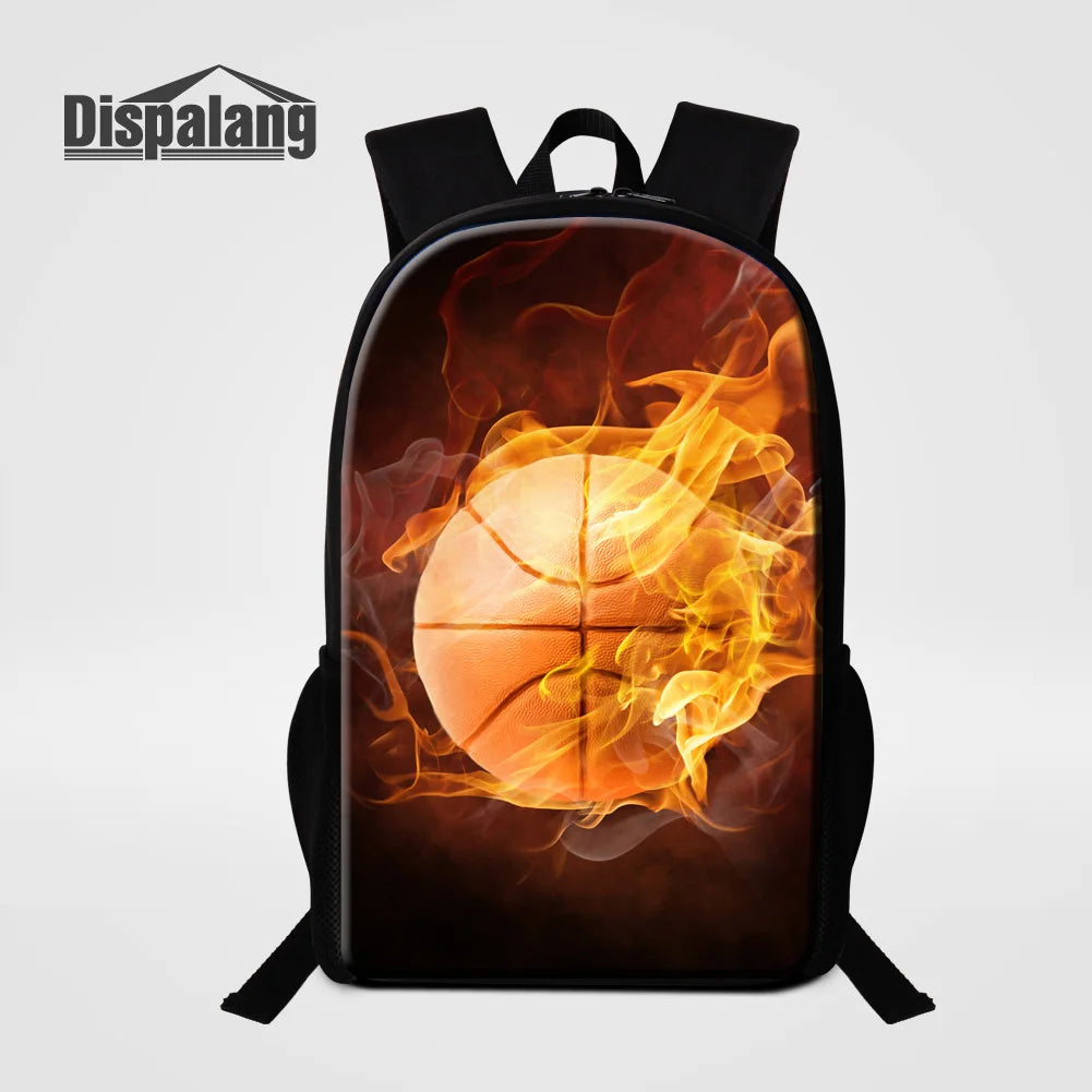 Boy School Backpack Soccer Print Bookbag Football Schoolbag 16'' 