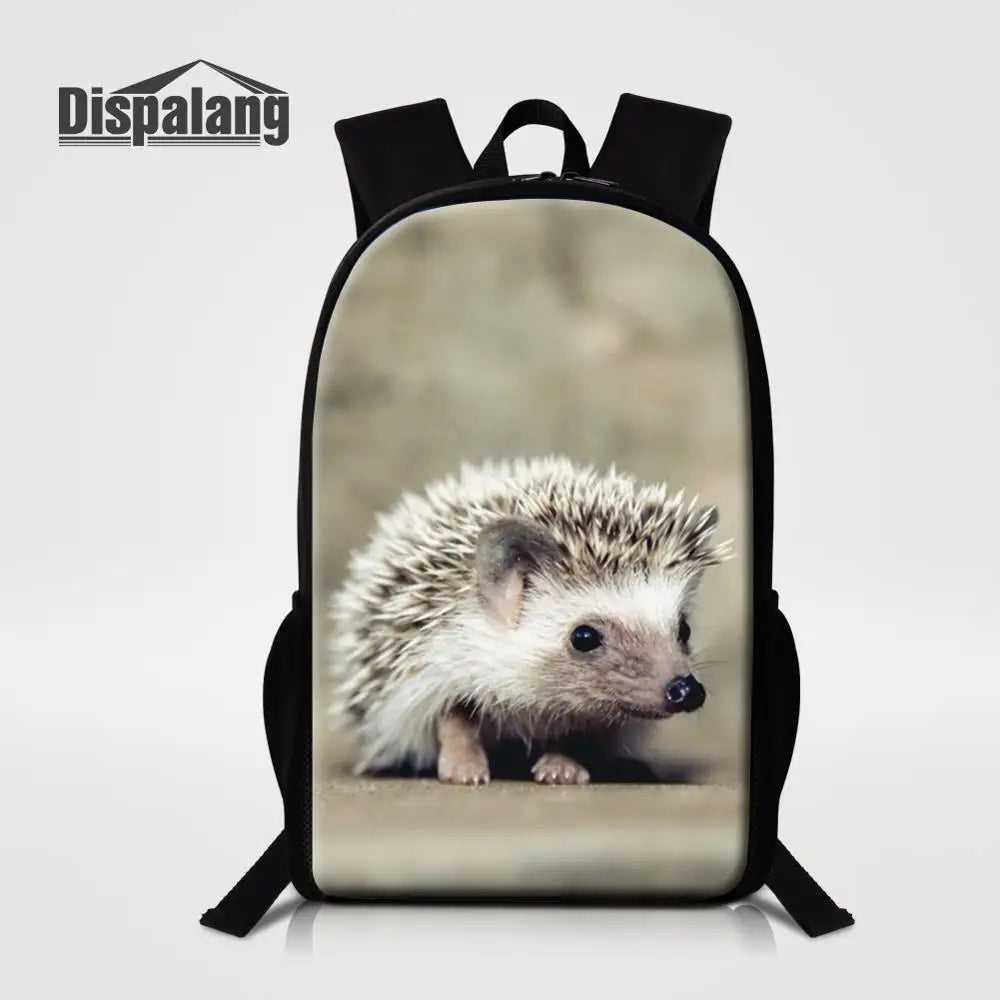 Hedgehog Printed Backpack for Kids and Adults, 16 Inch Bookbag Schoolbags