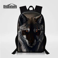 Wolf Print Backpack Animal Large School Backpack - Kids Shoulder Bag