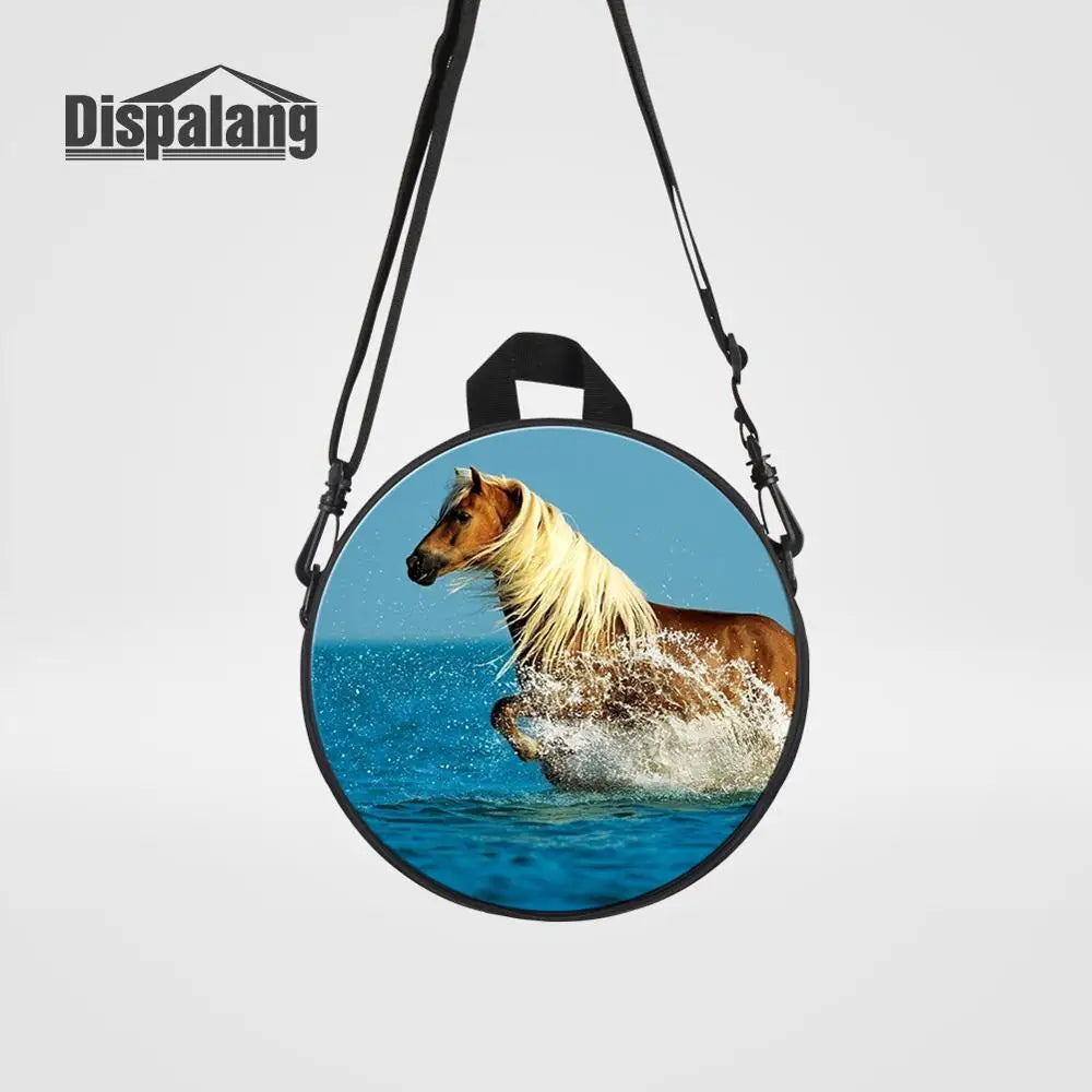 Crazy Horse Printed Small Shoulder School Bag For Kids