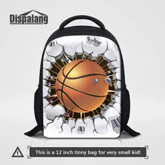 Kids Shoulder Bag Basketball Prints School Bag Satchel Backpack