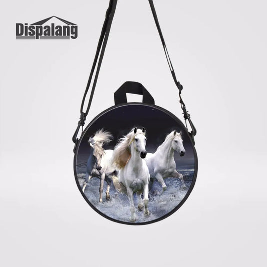 Kids Round Backpack Crazy Horse Pattern