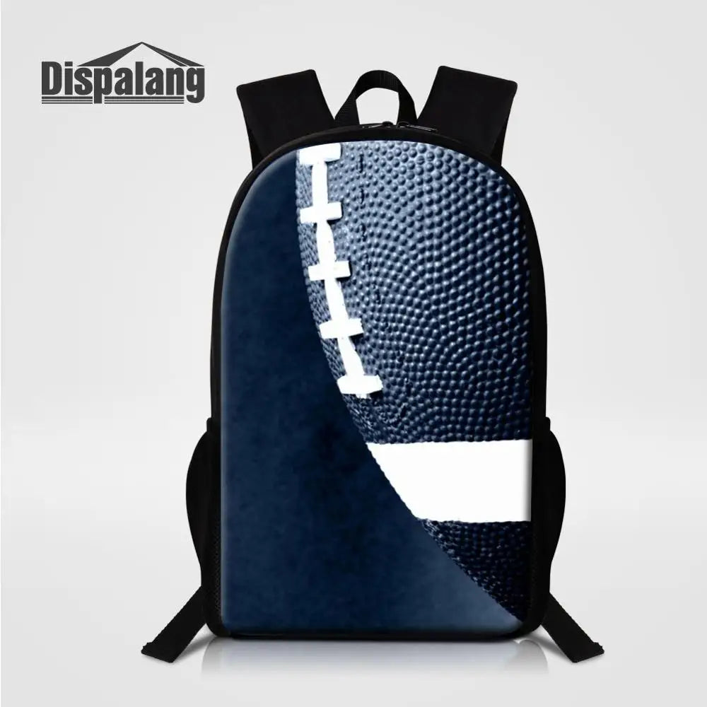 Foot Ball Print School Backpack for Men Women
