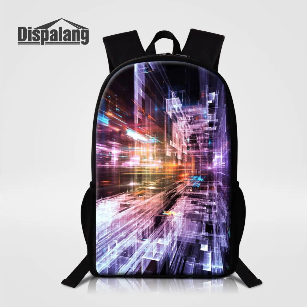 Space Print School Backpack for Women Men Large Knapsack