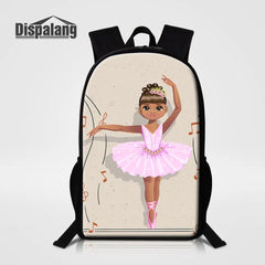 Ballet Printing School Backpack for Women, Large Shoulder Bag 16 Inch