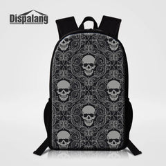 Striped Skull Printed School Bags Stylish Men Women Backpacks