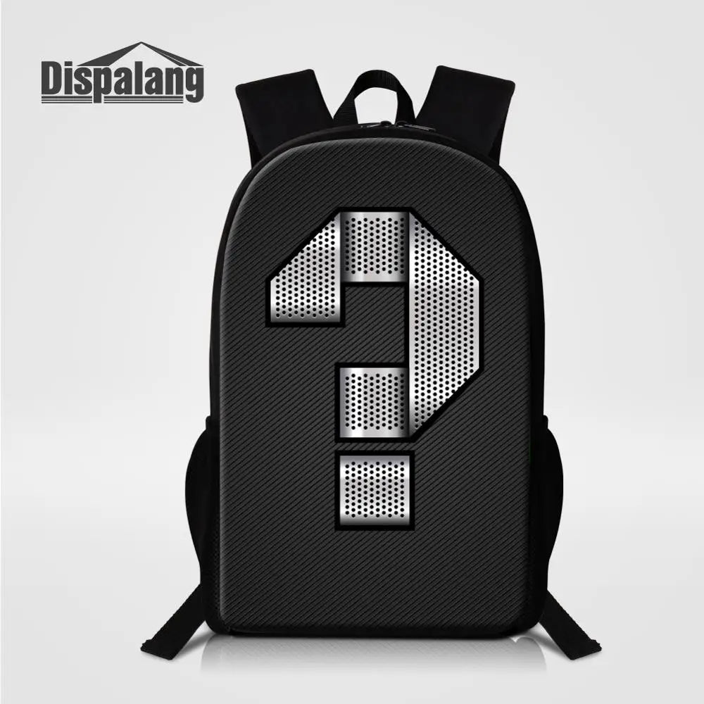 Girls Boys Backpack Number Print School Bag 16 Inch