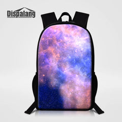 Universe Galaxy Print Backpack for School Girls Boys