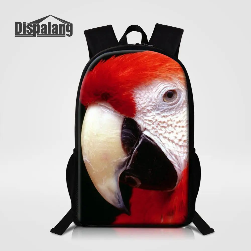 Parrot Printing Schoolbags for Teenagers Student Children Backpack