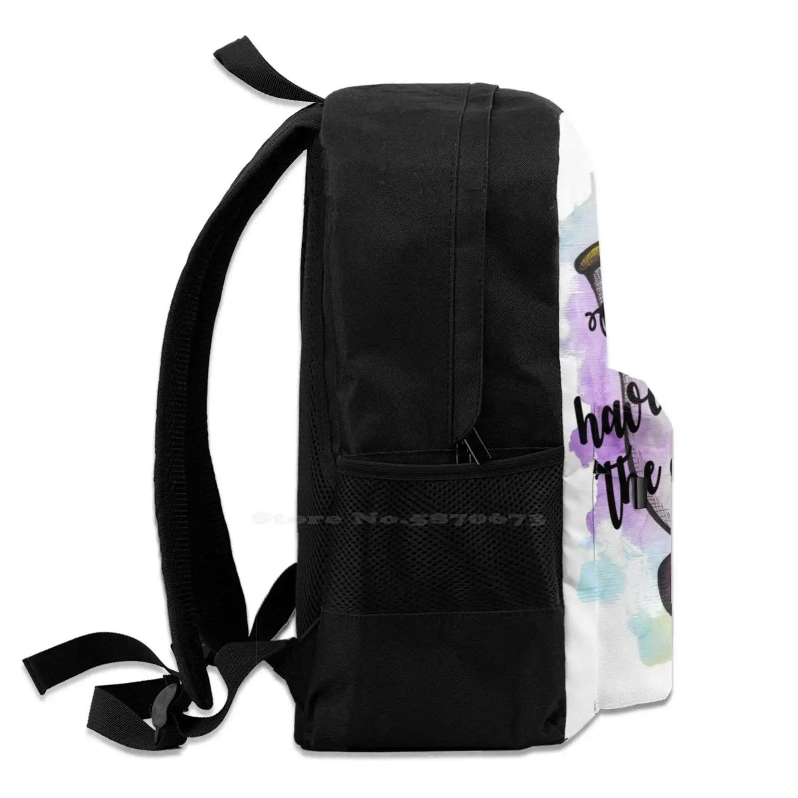 Large Capacity Laptop Travel Backpack Beauty Beast Chip Cup Watercolour