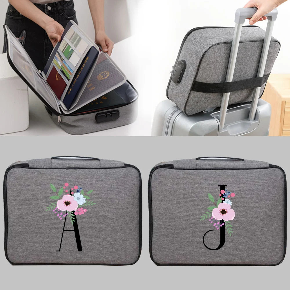 Flower and Letter Print Storage Bag Organizer