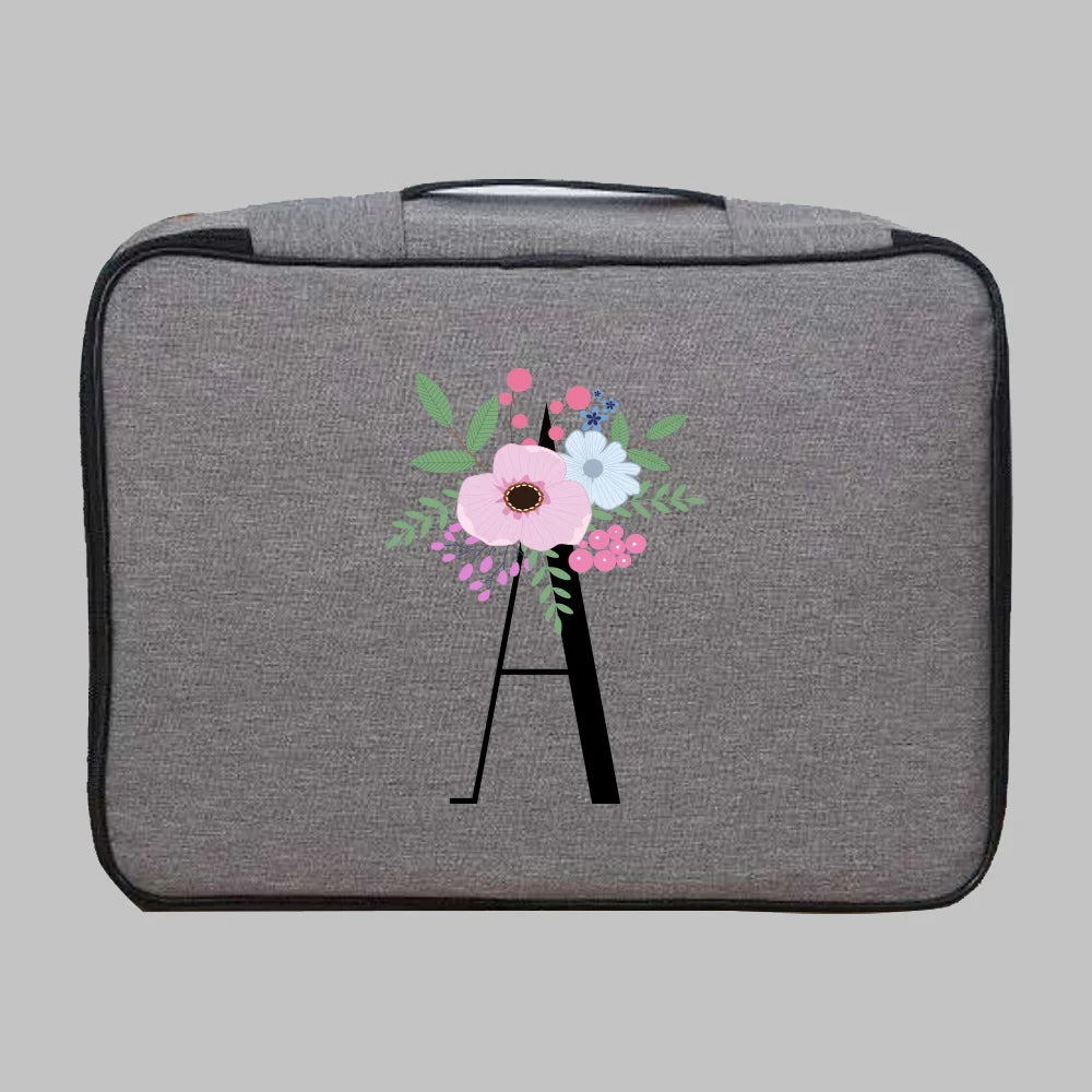 Flower and Letter Print Storage Bag Organizer
