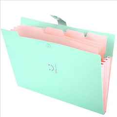 Expanding File Folder Organizer with 5 Pockets A4 Snap Closure Plastic Bags