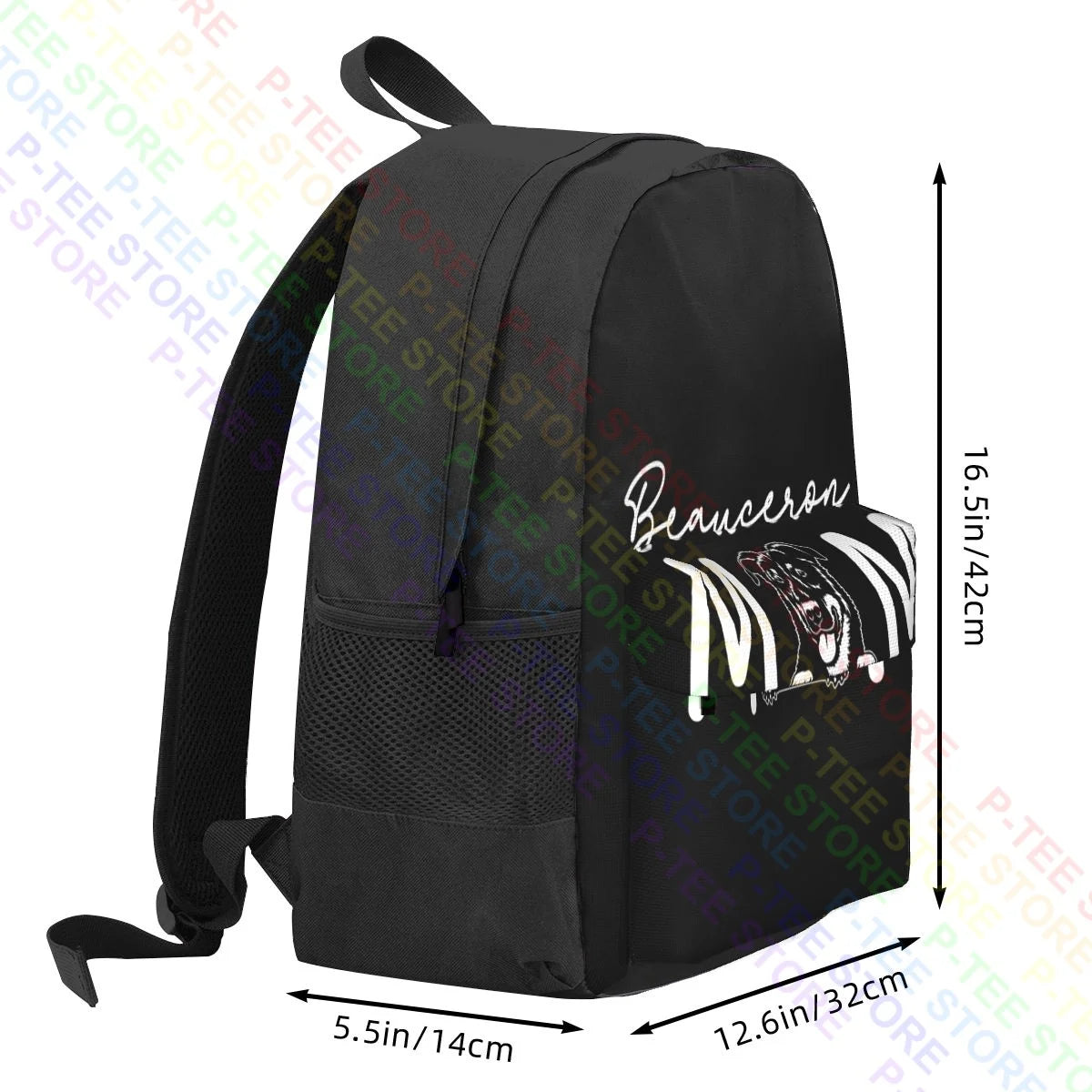 Dog Mom Lover Fur Mama Beauceron Large Capacity Backpack Gym Schoolbag