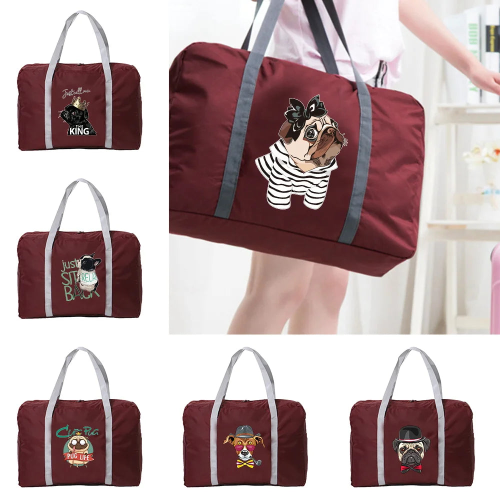 Dog Series Printing Travel Bag Large Capacity Foldable Clothes Organizers Bag