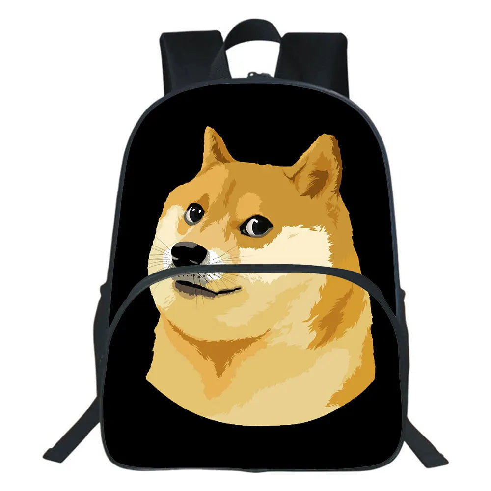 Dogecoin Backpack Bitcoin 3D Print Teenager Students Double-layer School Bags