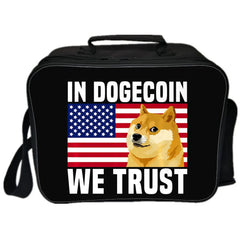 Dogecoin Anime Picnic Bag Insulated Canvas Lunch Bags for Women