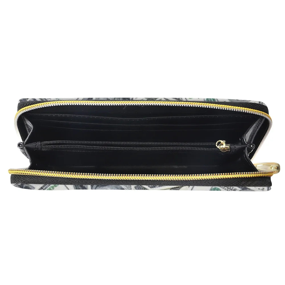 Dollar Print Long Wallet Multifunctional PU Leather Wallet