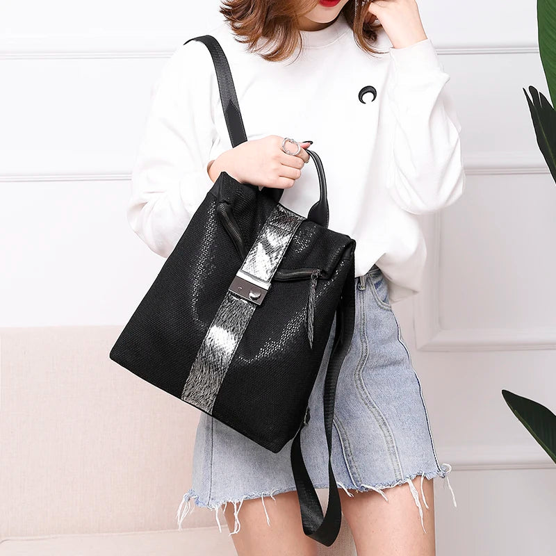 Sequin Backpack Women Oxford Cloth Travel Shoulder Bag School Bags