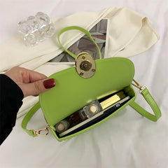 Double Face Small Shoulder Bags for Women Pressure Shell Leather Crossbody Bag