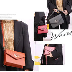 Double Heart Decor Small Square Bag for Women Mini Shoulder Bag