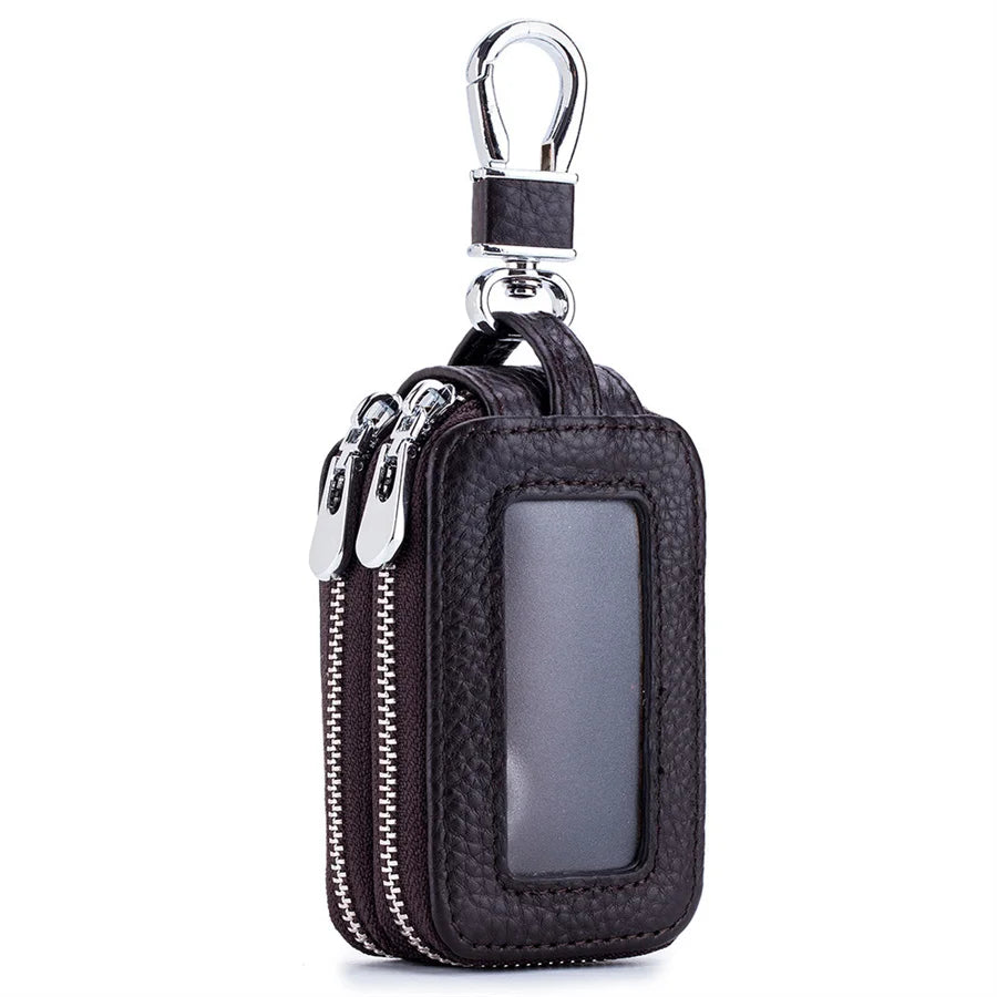 Double Layer Car Key Storage Purse Leather Cow Leather Key Wallet