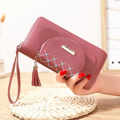Bear PU Double Layer Wallet Long Zipper Clutch Bag