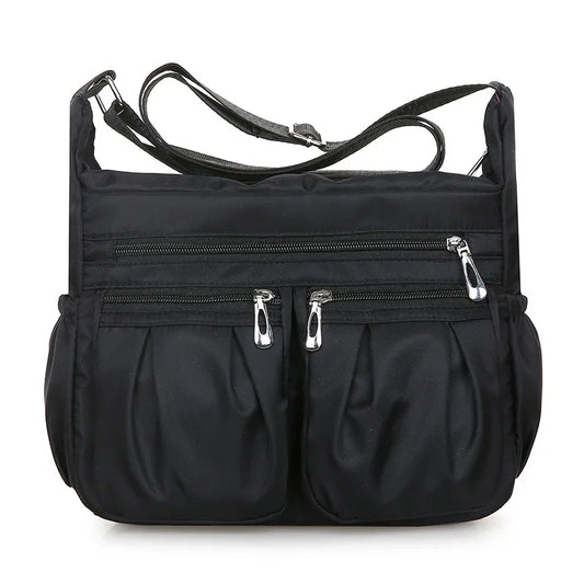 Double Pocket Oxford Shoulder Bag Women Large Capacity Crossbody Bag