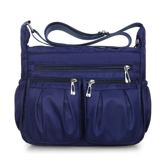 Double Pocket Oxford Shoulder Bag Women Large Capacity Crossbody Bag