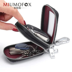 Leather Key Bag Women Large Capacity Car Key Case Organizer