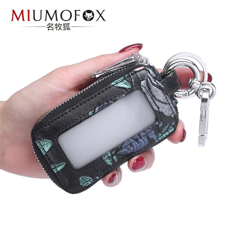 Leather Key Bag Women Large Capacity Car Key Case Organizer