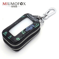Leather Key Bag Women Large Capacity Car Key Case Organizer