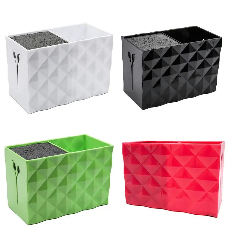 Double Row Scissors Storage Box Plastic Clipper Case for Salon Barber Home