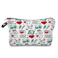Nurse Syringe Cosmetic Organizer Bag Double Sided Print Makeup Pouch