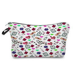Nurse Syringe Cosmetic Organizer Bag Double Sided Print Makeup Pouch