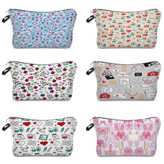 Nurse Syringe Cosmetic Organizer Bag Double Sided Print Makeup Pouch
