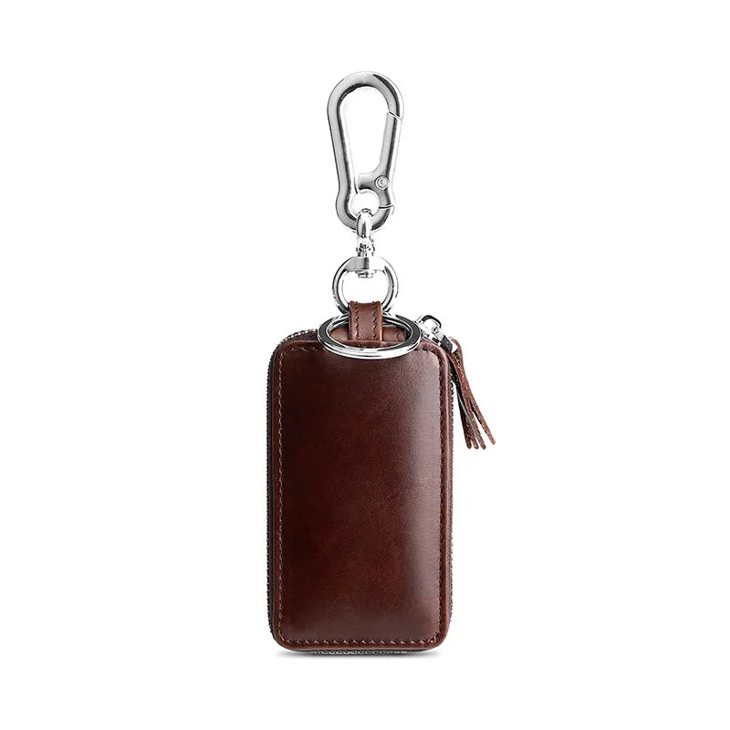 100% Oil Wax Leather Car Key Case Holder